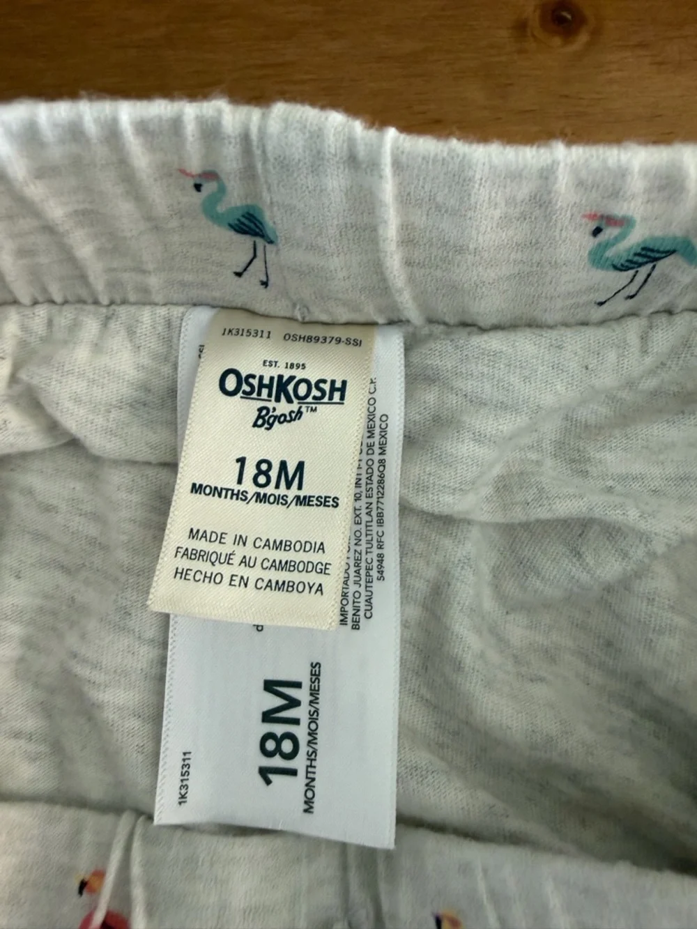 OshKosh B'gosh White Baby Skirt with Teal Flamingo Print Size 18M